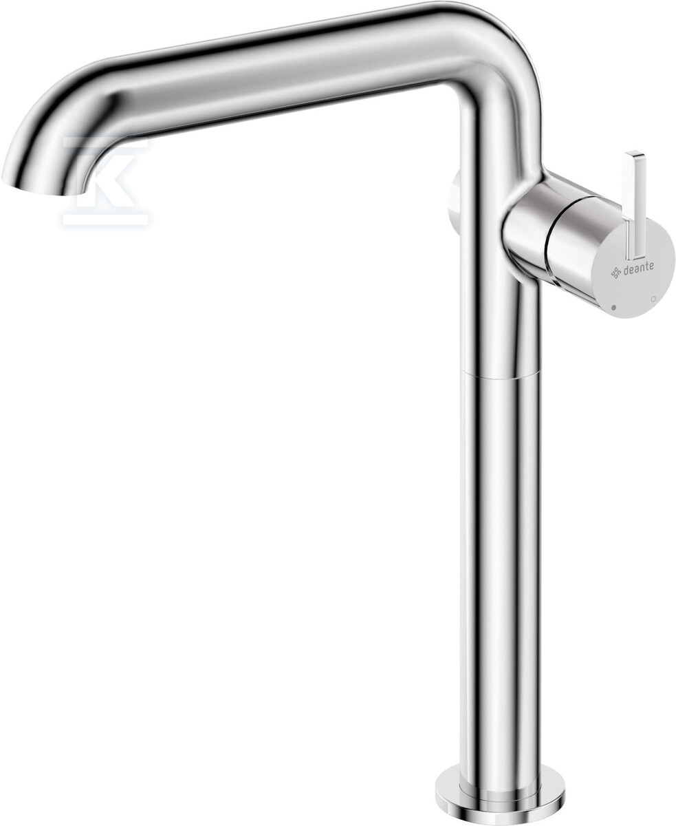 Bateria umywalkowa Silia, chrom, z prostokątną wylewką wysoka